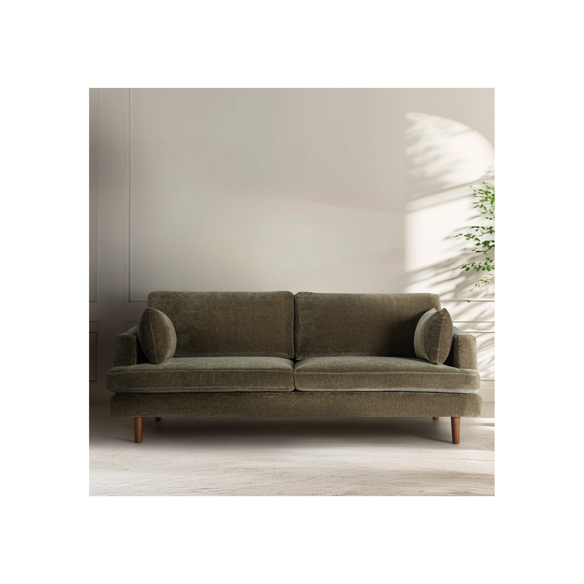 Laguna 83'' Upholstered Sofa, Olive Green Performance Chenille