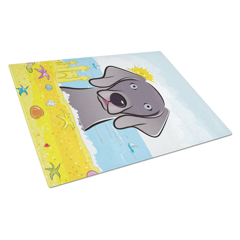 Planche à découper en verre trempé d’été caroline, Weimaraner