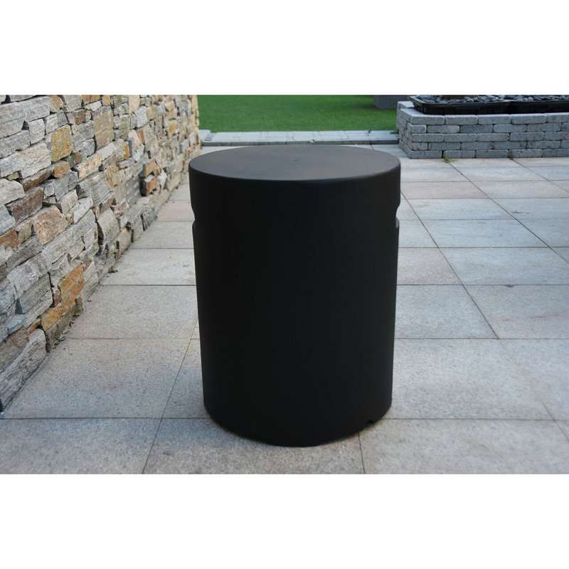Elementi 15.7" Round Concrete Propane Tank Cover, Dark Gray
