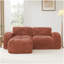 Canapé en forme de L sans os, tissu de velours doux, conception capitonnée, éponge haute densité 32D, aucun assemblage requis, conception ergonomique, conception antidérapante inférieure, repose-pieds mobile pour les chambres à coucher, brun rouge-530829853