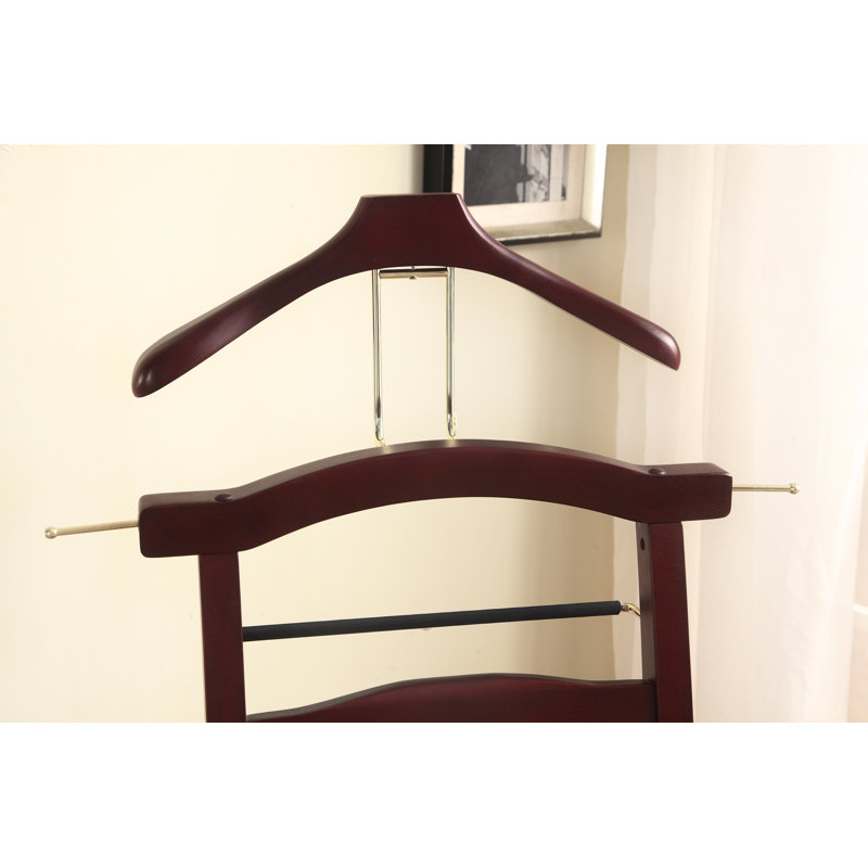 Solid Wood Freestanding Valet Stand, Mahogany