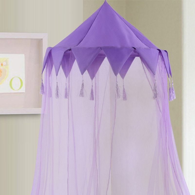  Lit à baldaquin pliable pour enfants, Mauve