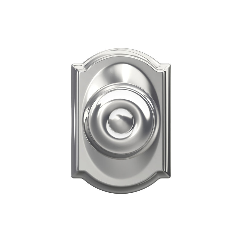 Georgian Passage Knob with Camelot Trim, Bright Chrome