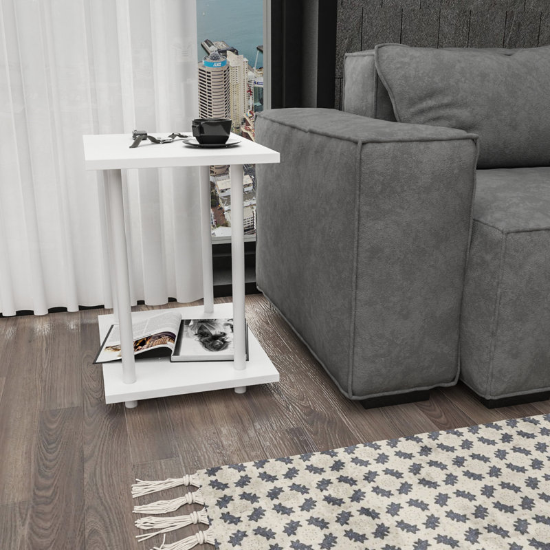 End Table, White, White