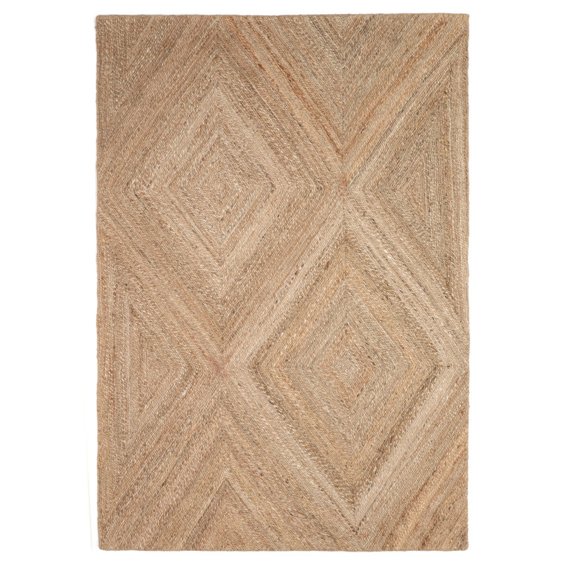 Tapis naturel tressé à la main Bovin, Rectangle 5 pi x 8 pi