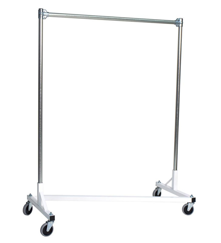 Porte-vêtements à rail simple l 51 po, Blanc, H 91 po