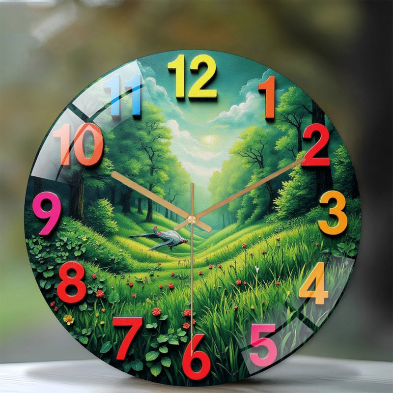 Horloge murale colorée ronde pour la maison et le bureau - horloge murale moderne en verre 12 po