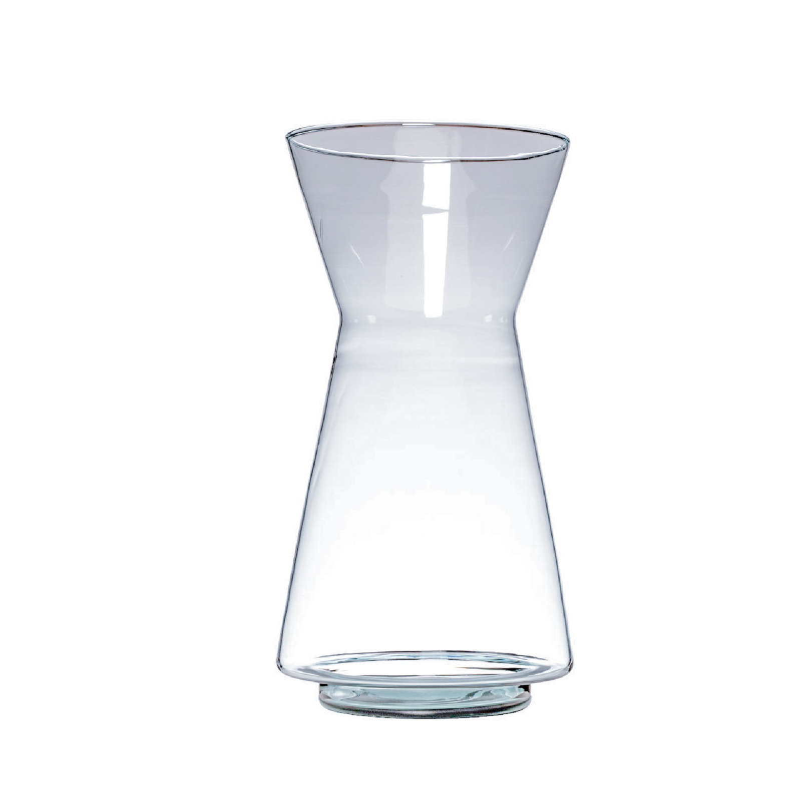 Rianne Mouthblown Recycled Glass Vase, 13.78" H x 7.48" W x 7.48" D, Clear