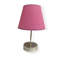 Lampe de table élégante avec pied en métal, rose et argent, 14,6 po x 8,7 po | Capuchon en polypropylène (6,7 po de diamètre supérieur, 8,7 po de diamètre inférieur) | Interrupteur marche / arrêt, câble 59,1 po | Certifié CE, douille E27 (60 W maximum) - parfaite pour la décoration intérieure-1423980749-1522339718