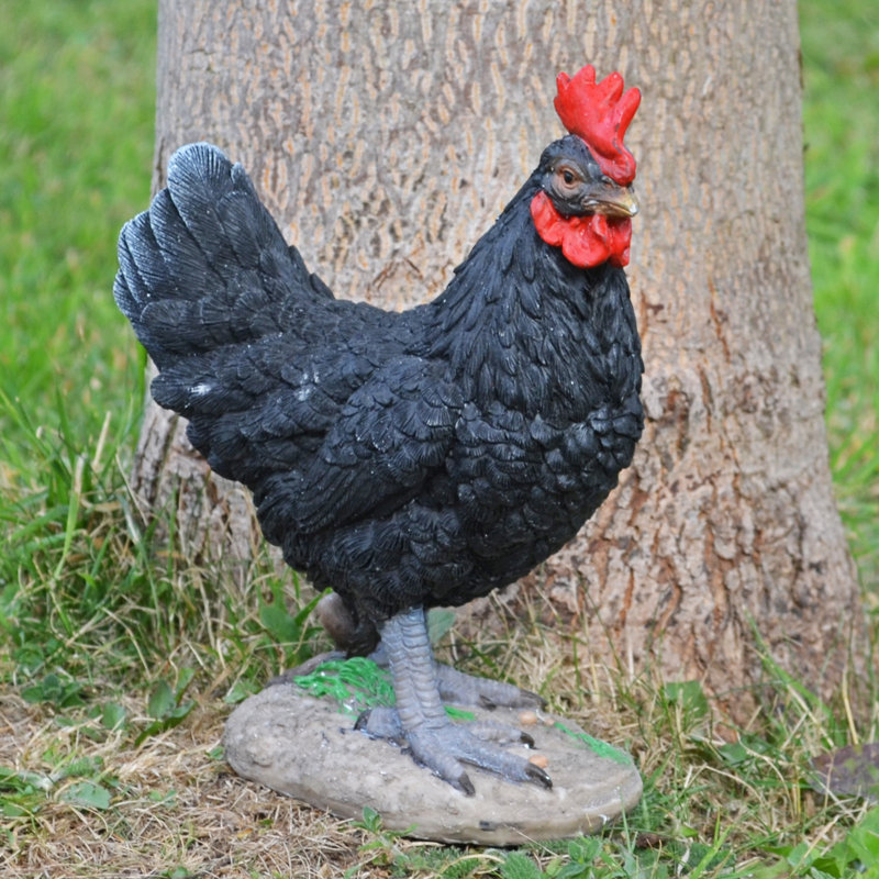 Edmonson Weather Resistant Polyresin Garden Statue, Black, 26cm H x 22cm W x 15cm D