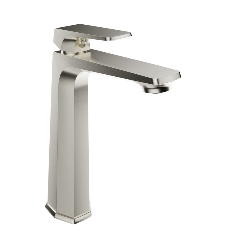 Single-Hole Single-handle Bathroom Faucet with Drain Assembly, Brushed Nickel