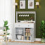 Buffet de cuisine 35 po blanc avec porte-gobelets et rangement