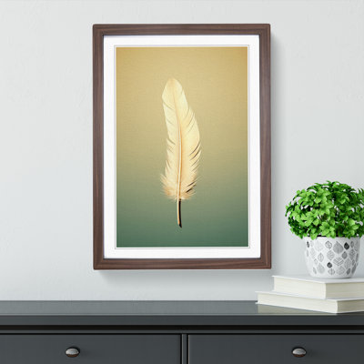 Feather Minimalism 1 Piece Single Picture Frame Wall Art