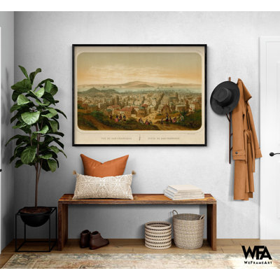 Vue De San Francisco Seaports Of America 1860, San Francisco Wall Decor, California City Picture Print, Framed Old CA State Decor