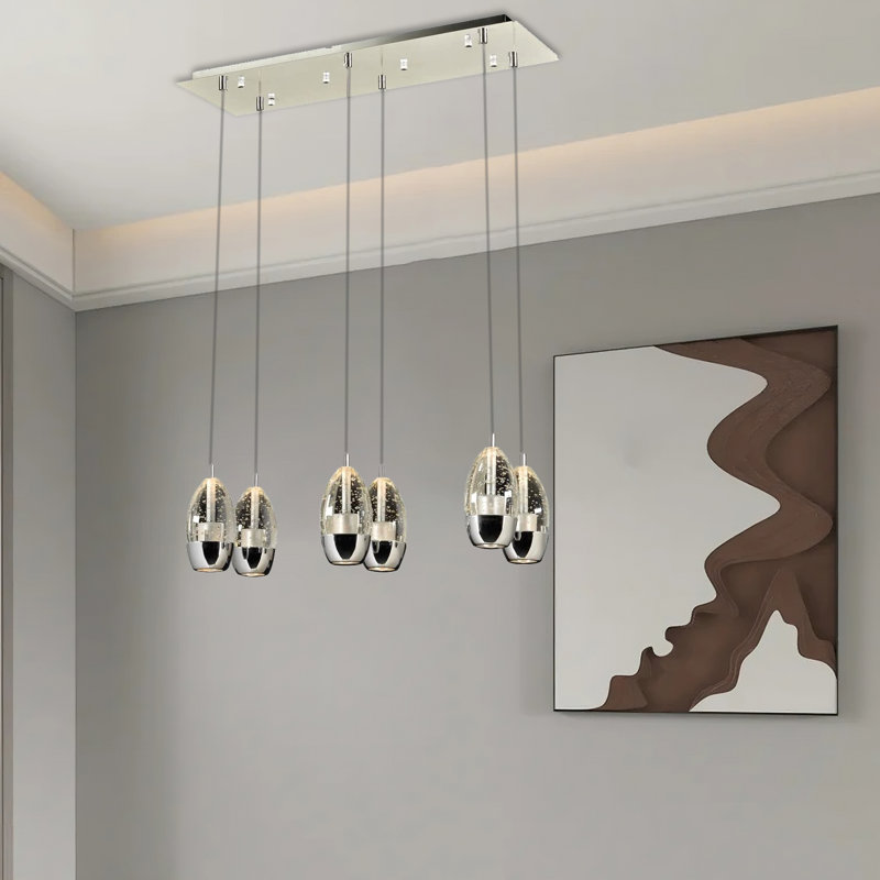 Luminaire suspendu pour îlot de cuisine 6 lumières Moser