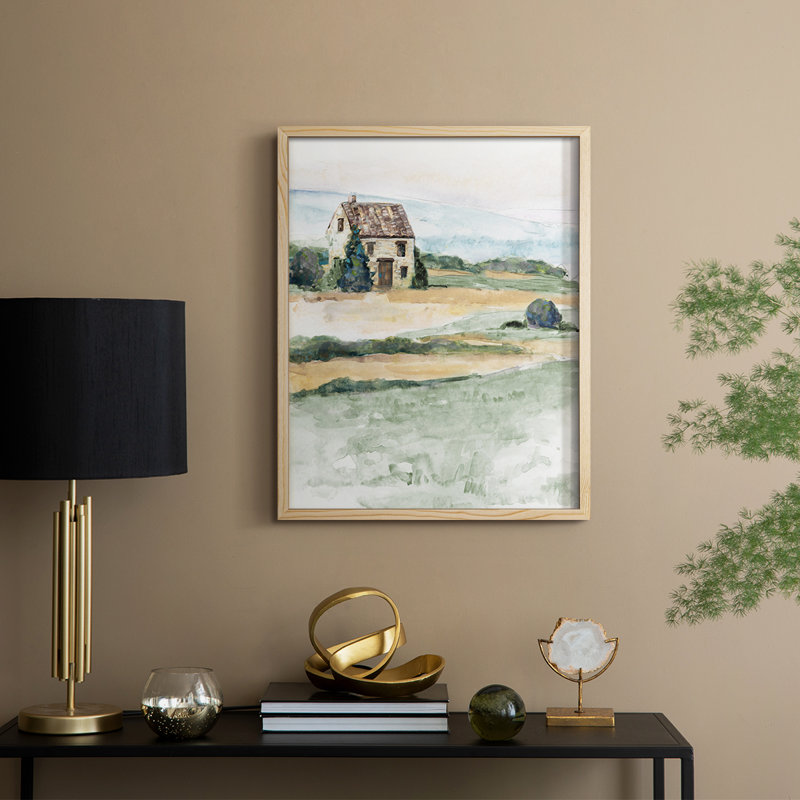 On The Countryside I, reproduction encadrée - bois massif, 11" H x 9" W