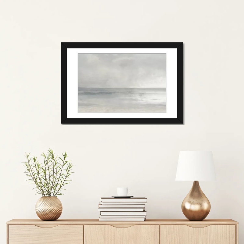 «Pastel Seascape II» par Christy Mckee, impression sur toile tendue, H 24 po x l 32 po, Impression encadrée, Black