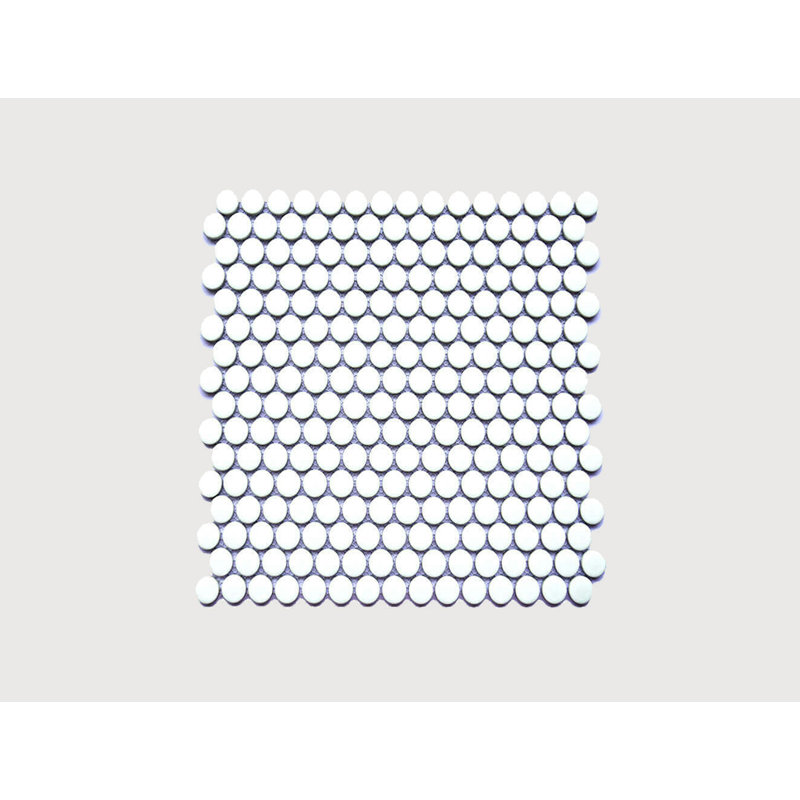 Isaiah 1" Mosaic Tile, White, Glossy