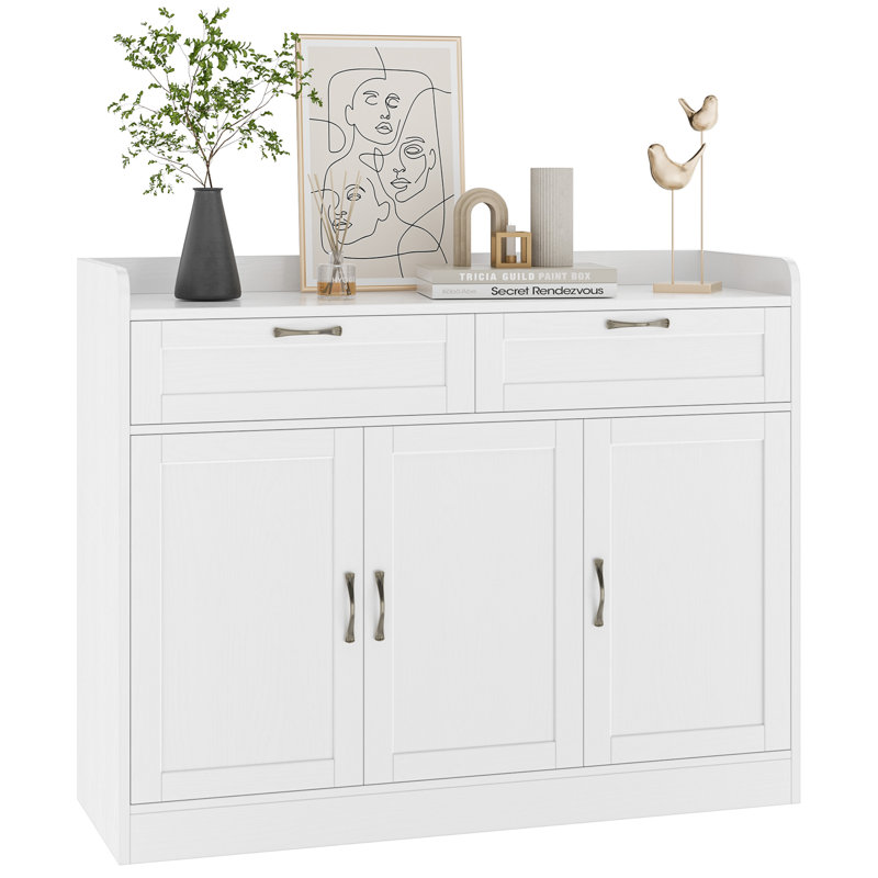 Breege 47.2"W Sideboard With Adjustable Shelf, White