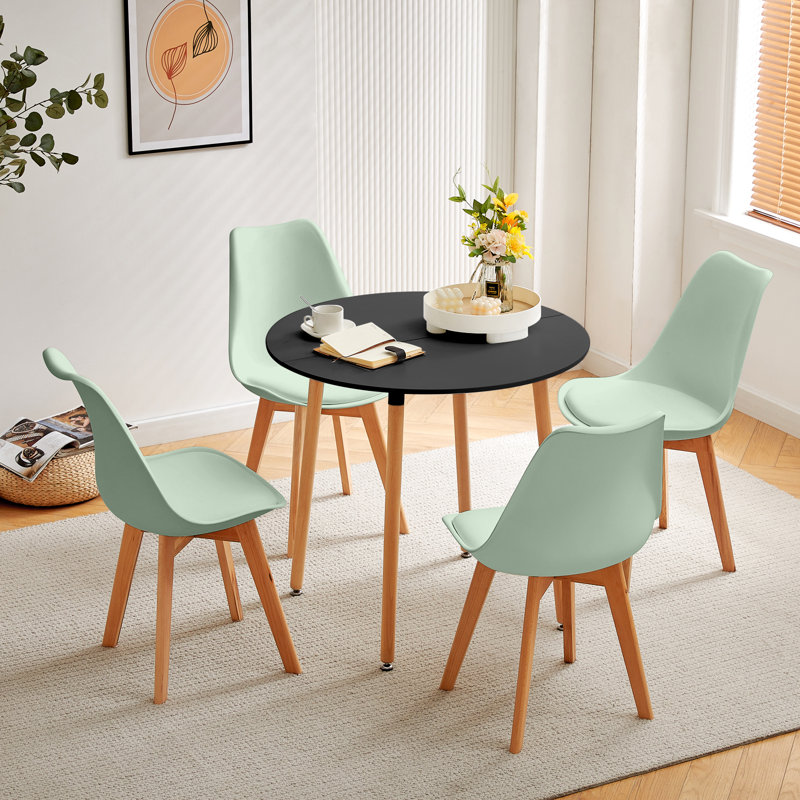 4 - Person Dining Set, Black, Tea Green