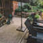  Base de parasol de patio carrée en résine 42 lb, bronze
