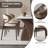 Sintered Stone Solid Wood Oak white and brown Dining Table and Chair Set,6-Chairs-642835494