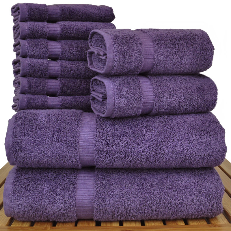 Ensemble de serviettes 100% coton 10 pièces Orchid, Prune