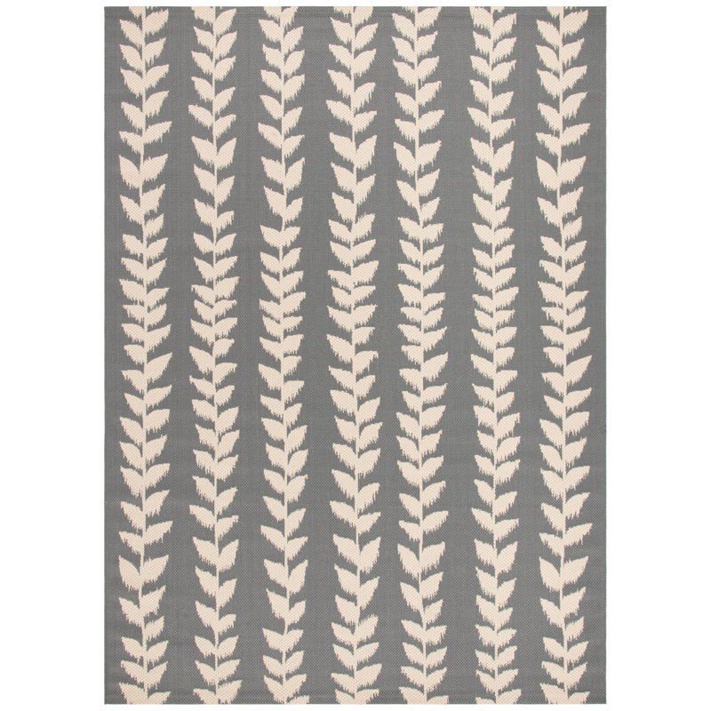 Tapis d'intérieur / extérieur à motif floral Courtyard Performance, Rectangle 8 pi x 11 pi