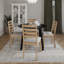 Ensemble de salle à manger 5 pièces avec table ronde noire et chaises rembourrées en chêne naturel-1495822461