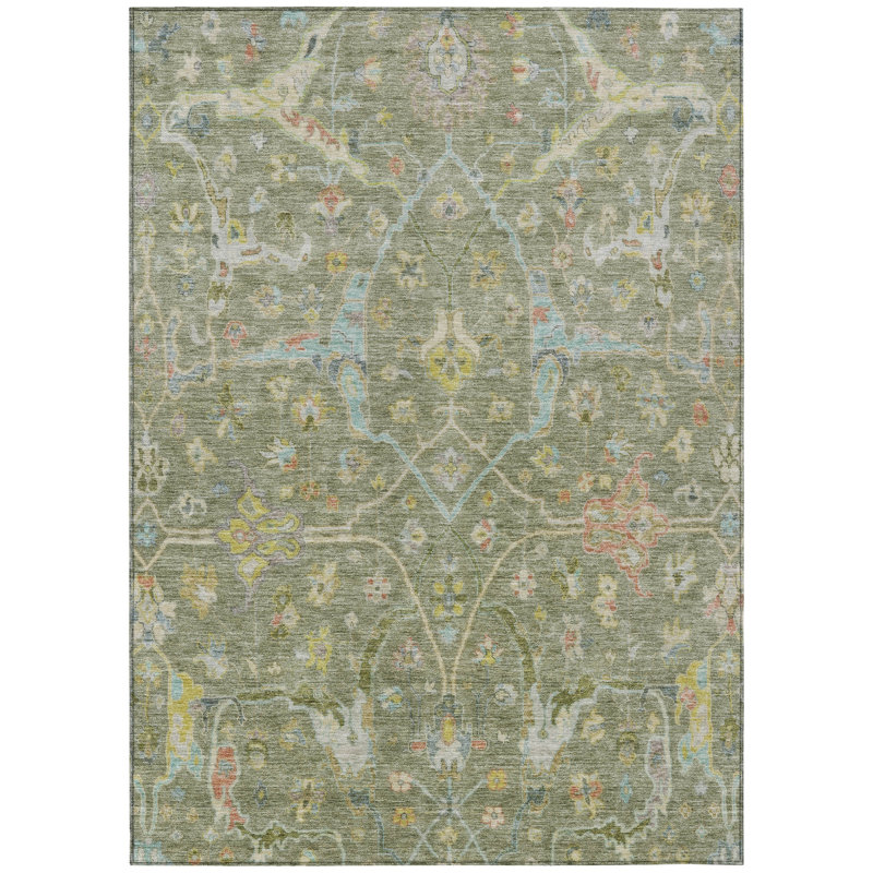 Machine Washable Indoor/Outdoor Leavittsburg ACN2232 Global Rug, Rectangle 9' x 12'