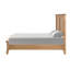 Grand cadre de lit grand style, couleur chêne naturel, tête de lit en planches, lit en bois avec motif, bois d'ingénierie et bois d'hévéa