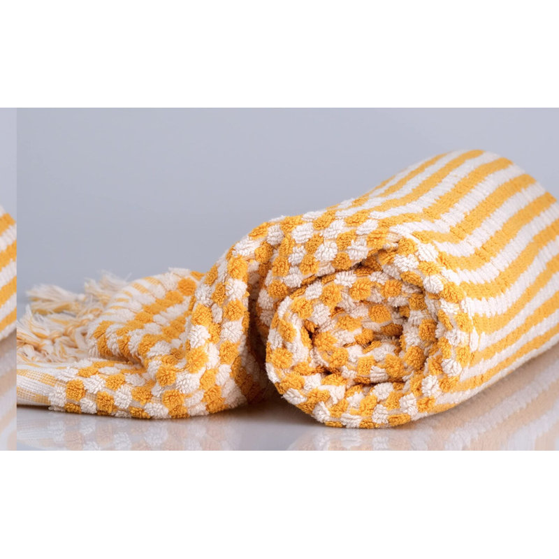 UltraSoft Turkish Cotton Oversized Bath Towel - 17x35 Inches, Highly Absorbent, Plush & Fluffy for Bathroom, Kitchen, Hand & Face - Mustard