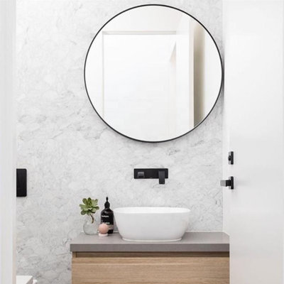 Bali Round Metal Modern Wall Mirror