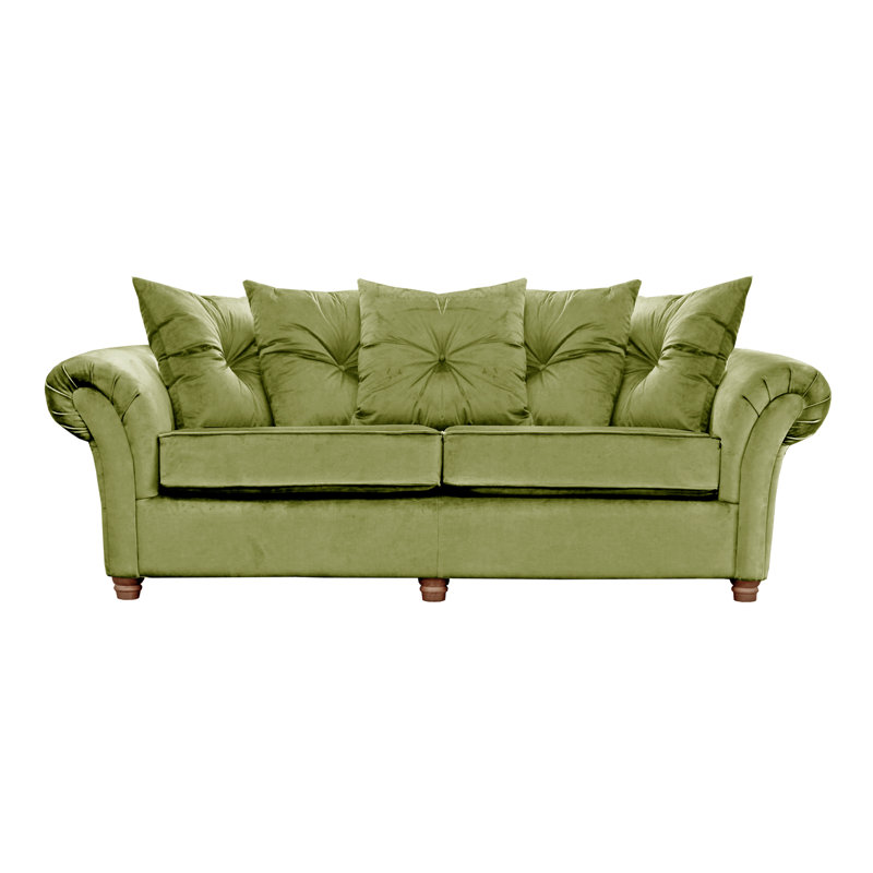 Lila 3 Seater Velvet Sofa, Olive