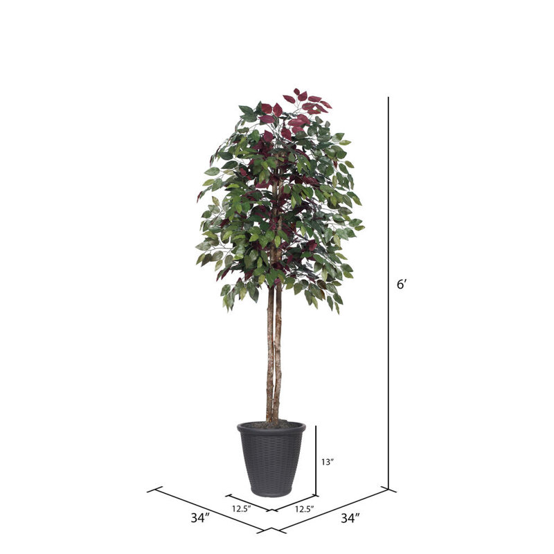 72'' Faux Tree in Pot, Gray
