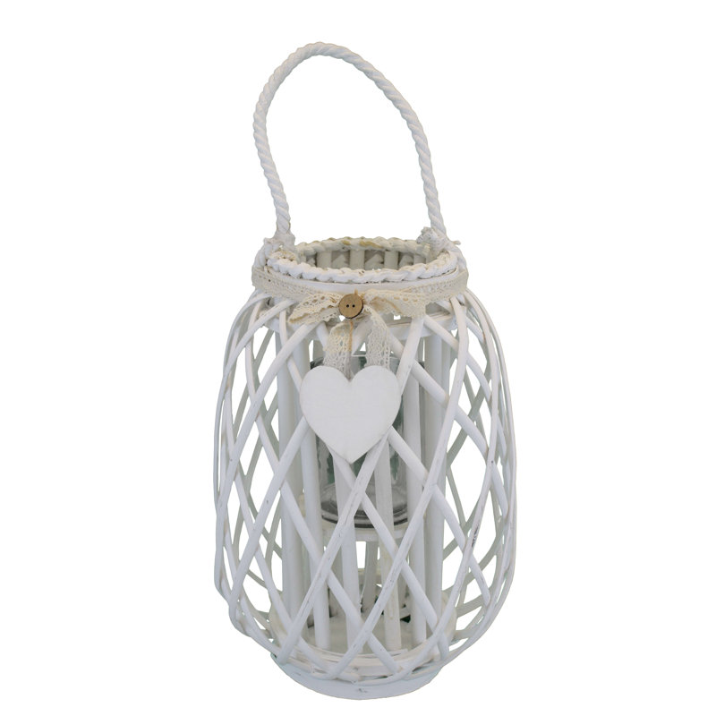 Glass Tabletop Lantern, White