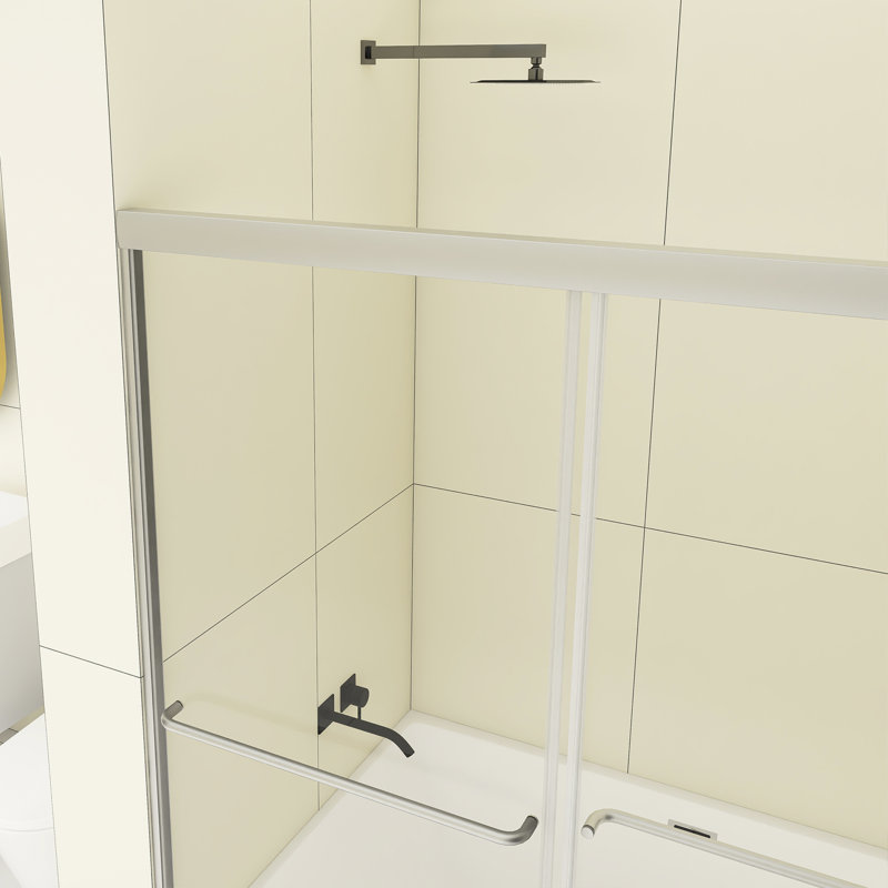 60" x 58" Double Sliding Tub Door, Chrome