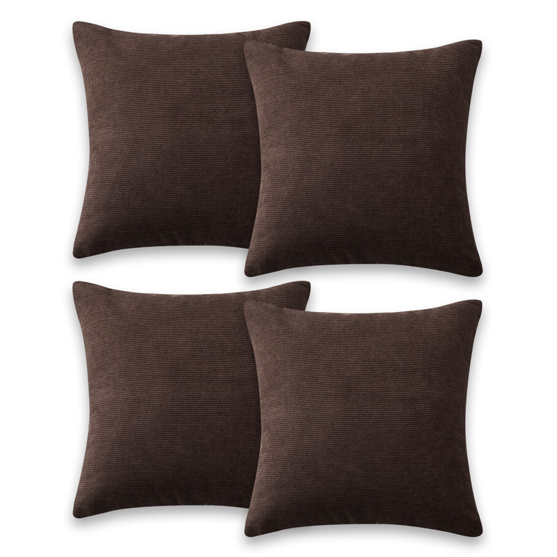 Striped Square Cushion Pad, Coffee