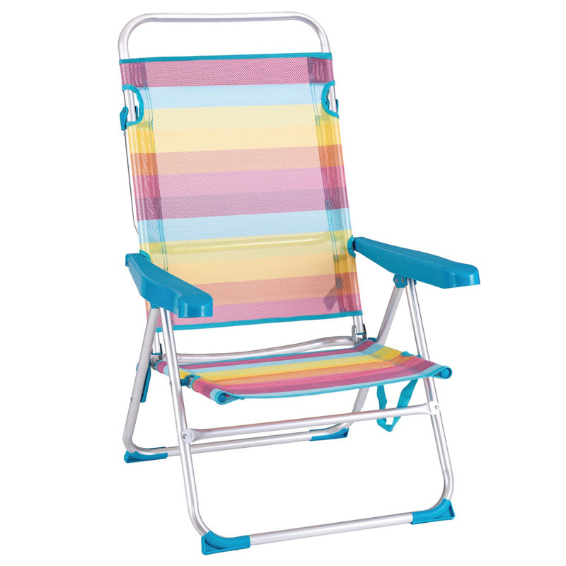 Arsenijs Folding Beach Chair, Blue/Pink/Yellow