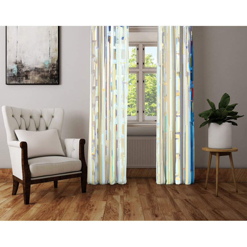 Paire de rideaux semi-transparents Alaitz, L 40 po x L 52 po