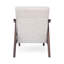 Chaise d'appoint Mid-Century moderne avec un design capitonné et un revêtement beige, parfait pour des sièges élégants et confortables