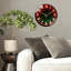 Horloge murale en verre rouge-néon-avec-sphère-verte