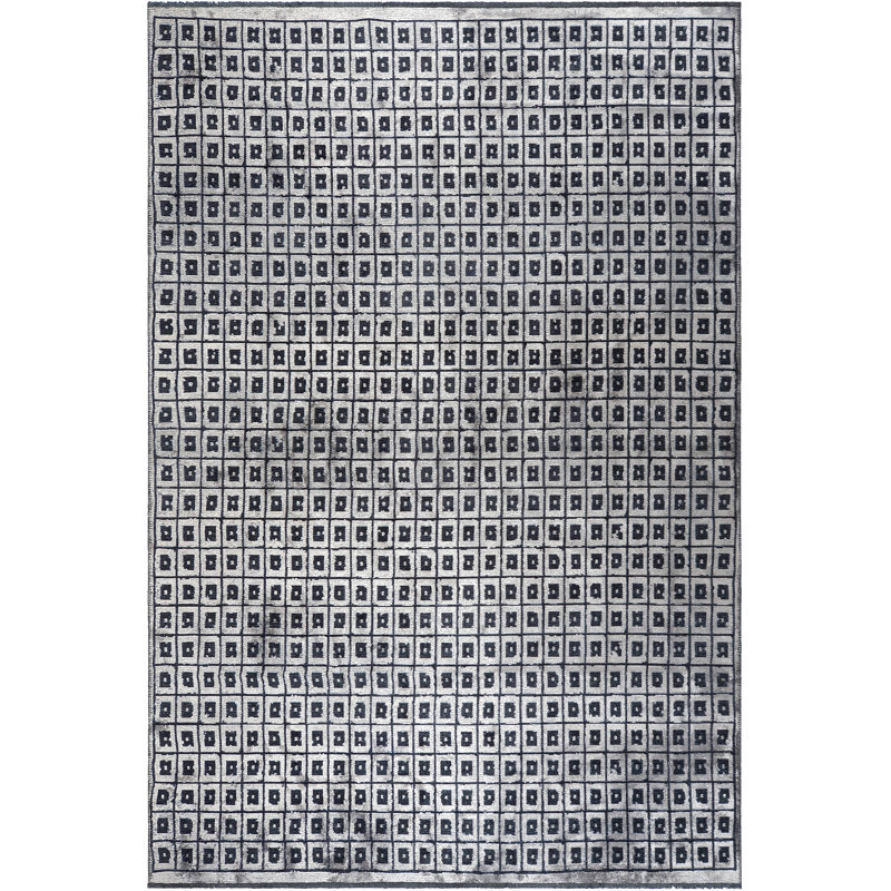 Tapis gris foncé / noir Rapture, Rectangle 7 pi 10 po x 11 pi 2 po