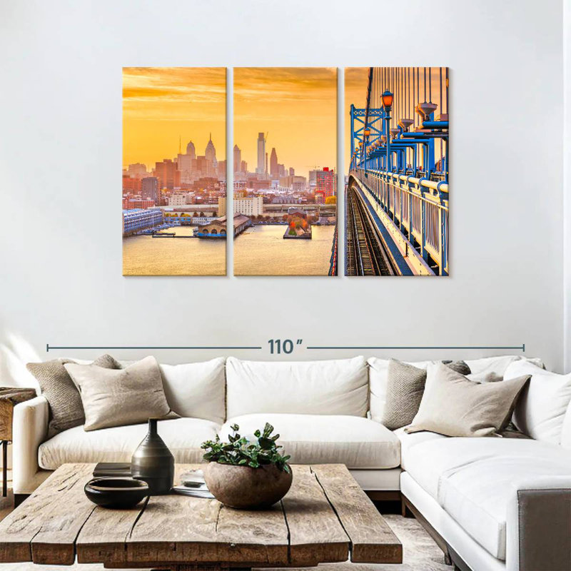 Sireci Philadelphia au coucher du soleil, H 48 po x l 74 po