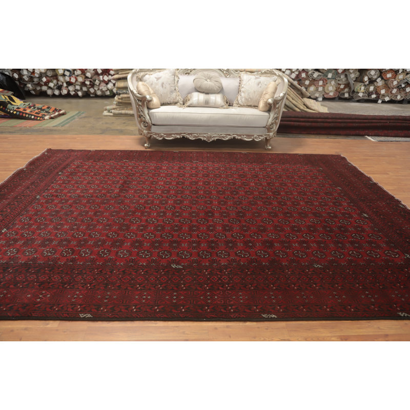 Tapis à motif géométrique oriental afghan 10 x 13