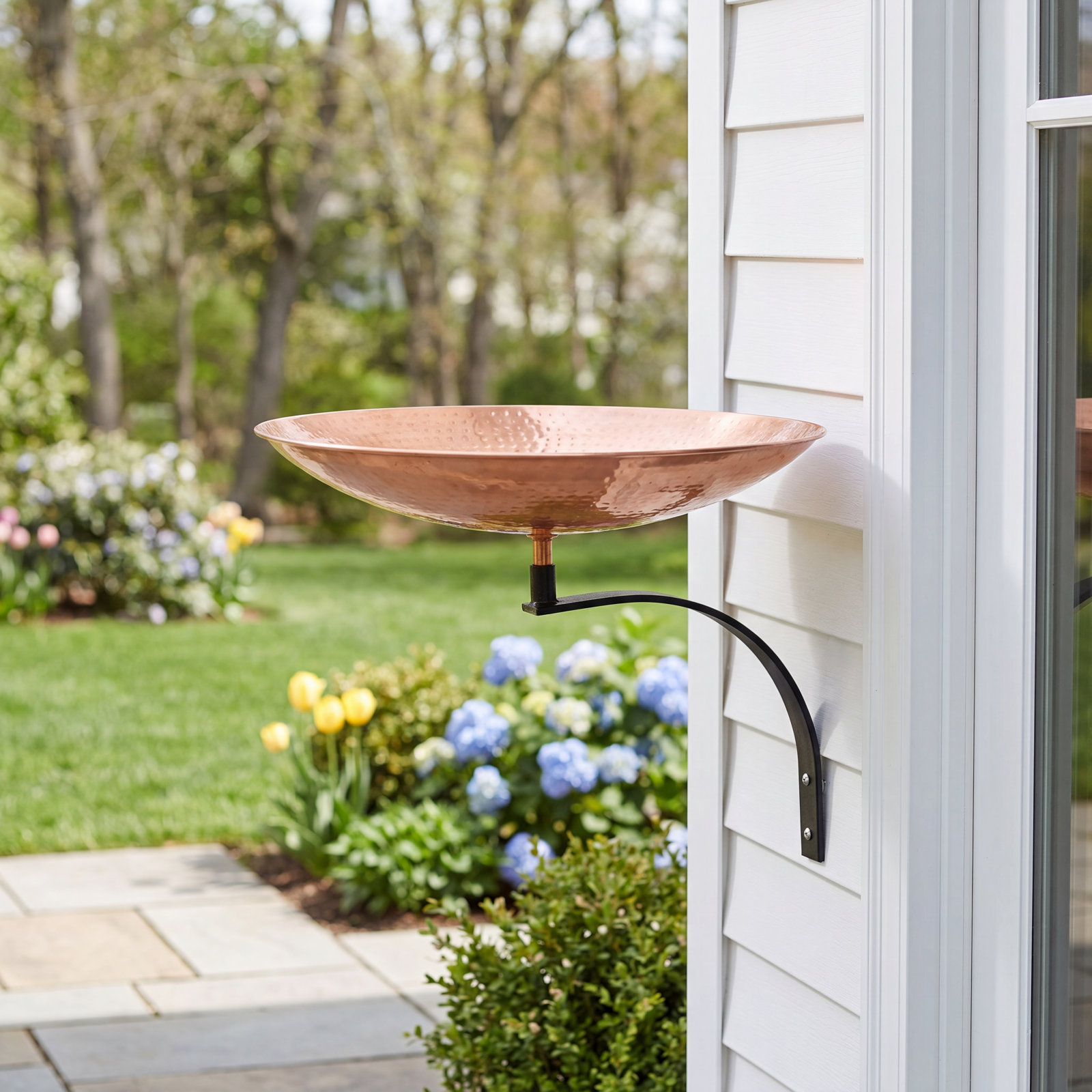 Dutson Birdbath with Wall Mount Bracket, Brown