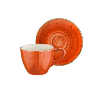 BergHOFF Essentials 3.5oz Porcelain Espresso Cup & Saucers, Set of 4