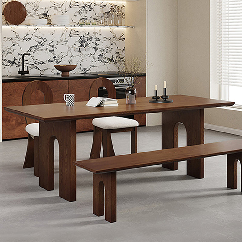 Table de salle à manger rectangulaire noisette solide pour salle à manger / cuisine, H 29,53 po x L 86,61 po x l 35,43 po
