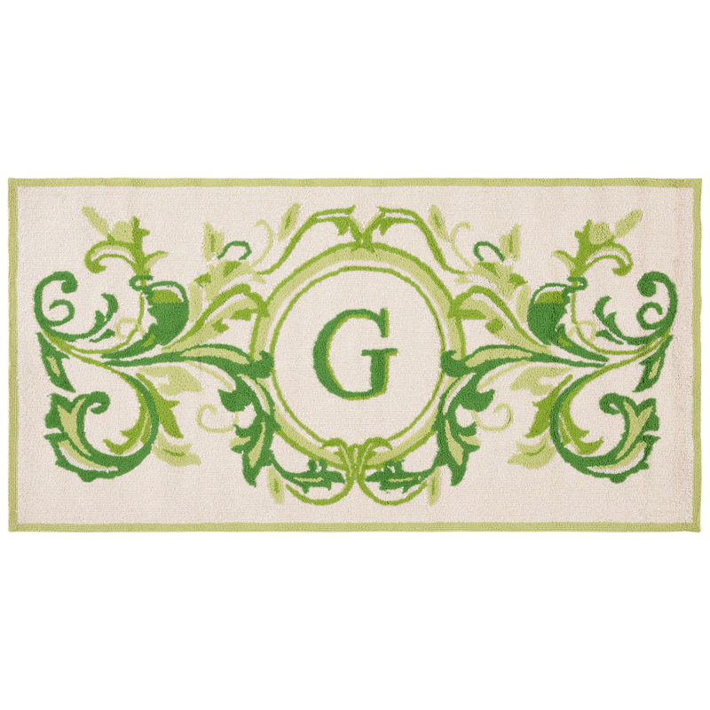 Paillasson Beldegg, G, L 36 po x L 72 po, Beige et vert