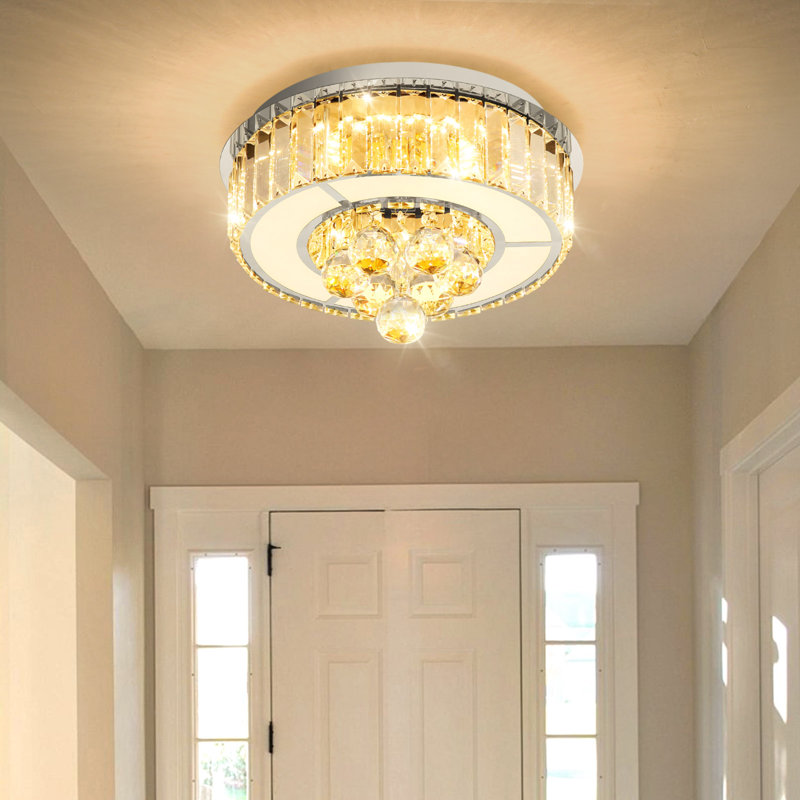 Lustre moderne à DEL 11,8 po, Argent, H 7,9 po x l 11,8 po x P 11,8 po